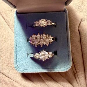 3 epiphany, diamond Sterling, silver Women's size 9 and 10  Rings
